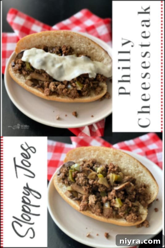 Philly Cheesesteak Sloppy Joes 4 Philly Cheesesteak Sloppy Joe without cheese sauce