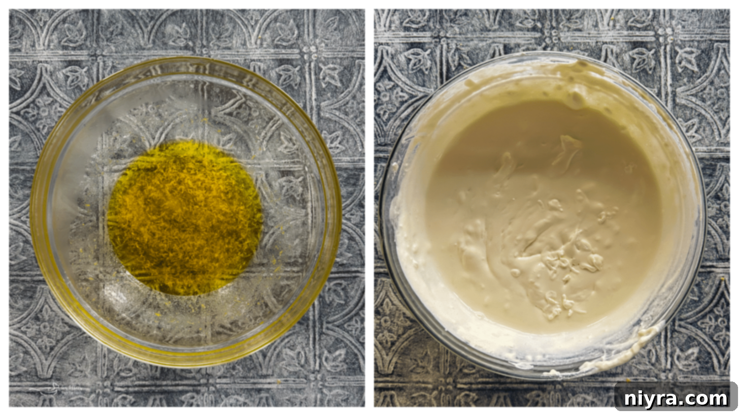 Step-by-step image of mixing lemon Jell-O for the pie filling.