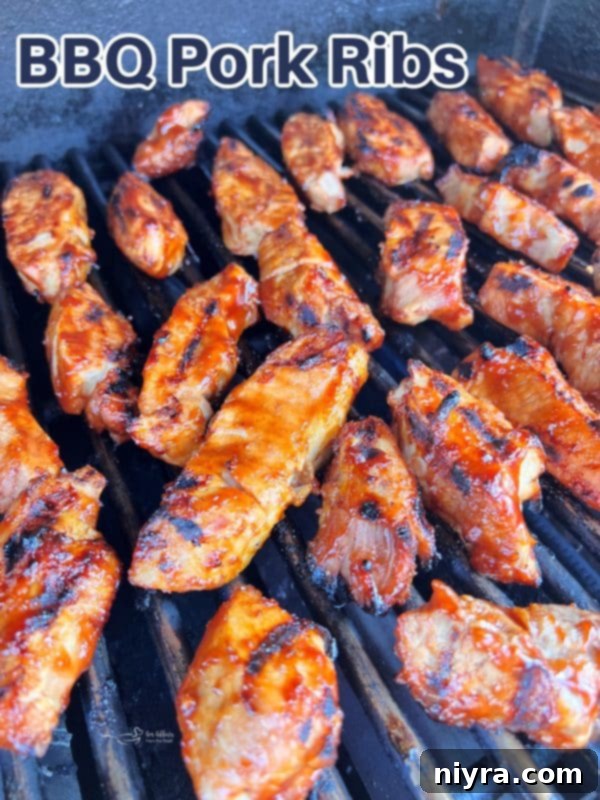 Large platter of freshly grilled BBQ Pork Ribs