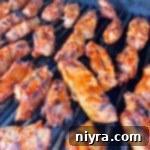 Close up of BBQ Pork ribs on the grill.