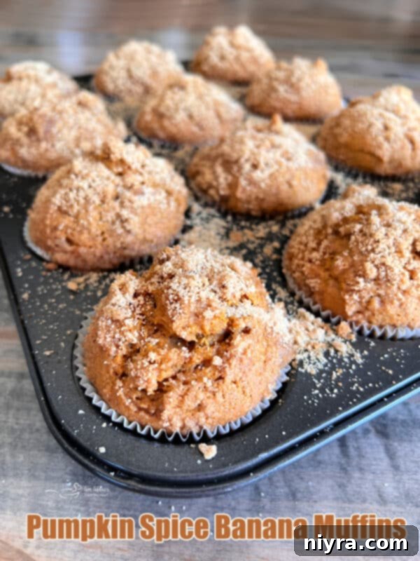 Beautifully arranged Pumpkin Spice Banana Muffins