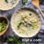 in a bowl Cabbage & Bleu Cheese Soup