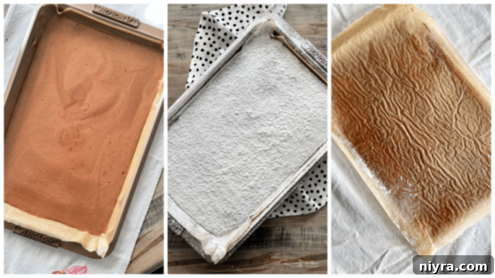 jelly roll pan with cake batter spread evenly, ready for baking