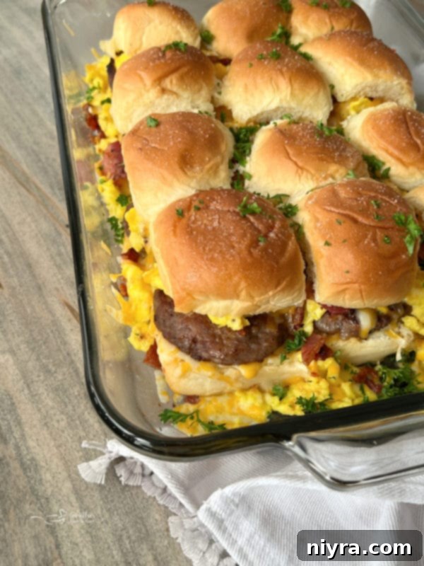 casserole dish with egg sliders