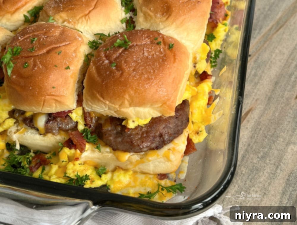 casserole dish with egg sliders