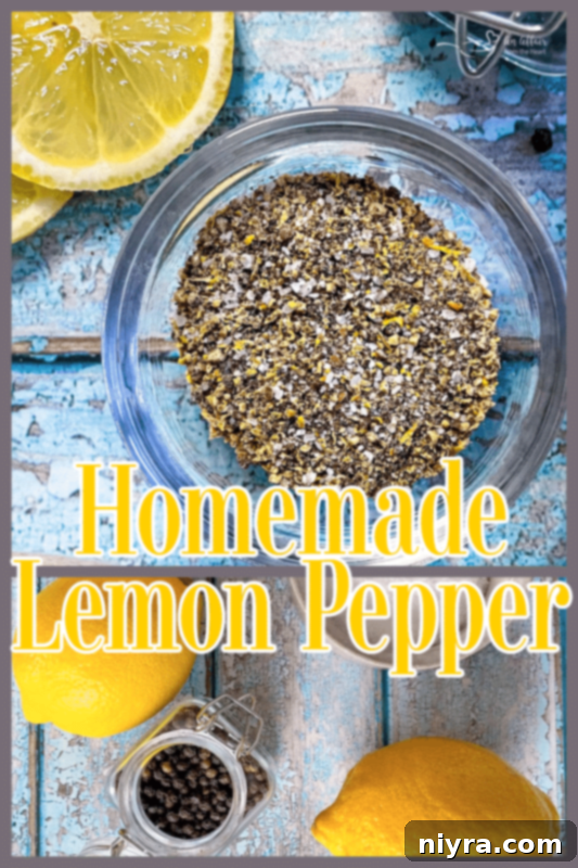 DIY Lemon Pepper Perfection 10 Close-up of homemade lemon pepper seasoning in a white bowl with a spoon
