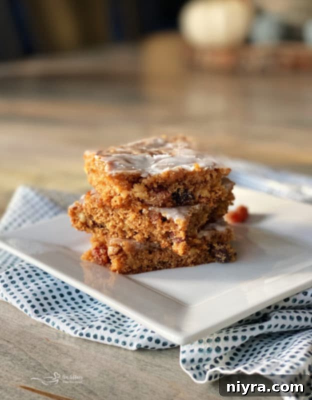 Hearty Spiced Raisin Bars 2 Delicious Iced Raisin Spice Bars