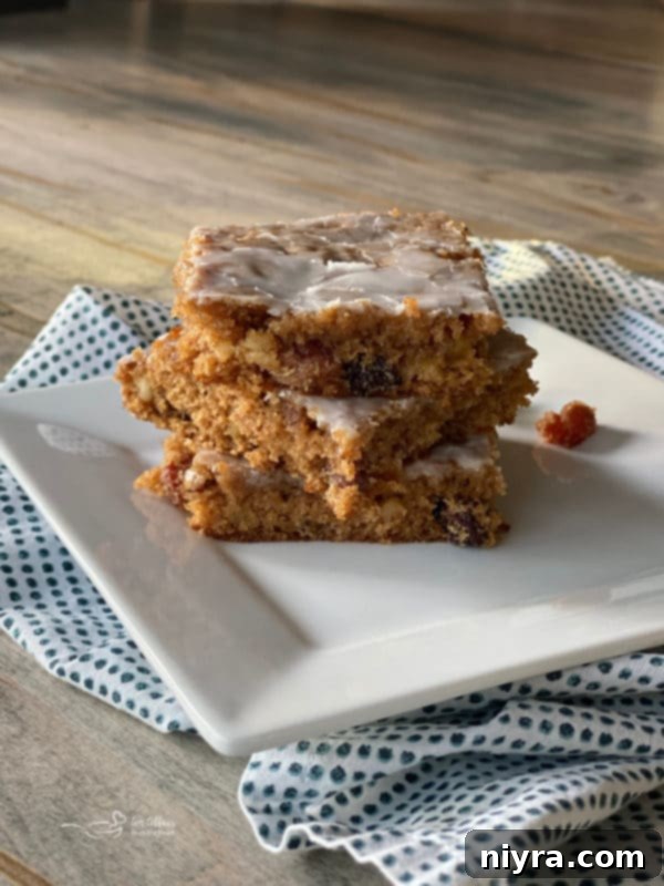 Hearty Spiced Raisin Bars 10 Iced Raisin Spice Bars ready to serve