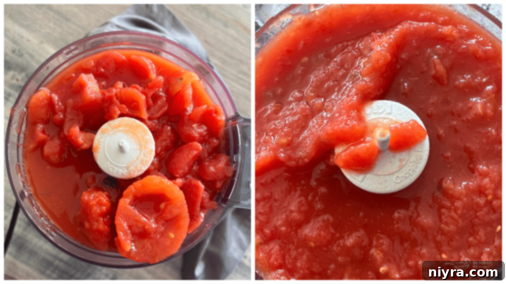 Tex-Mex Fiesta Soup 6 Puree Mexican stewed tomatoes and Rotel for a smooth base.