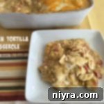 Chicken Tortilla Casserole on a white plate