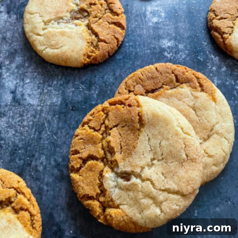 A selection of Gingerdoodle Cookies showcasing their unique, swirled appearance, arranged invitingly.