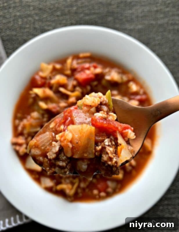 One Pot Cabbage Roll Soup