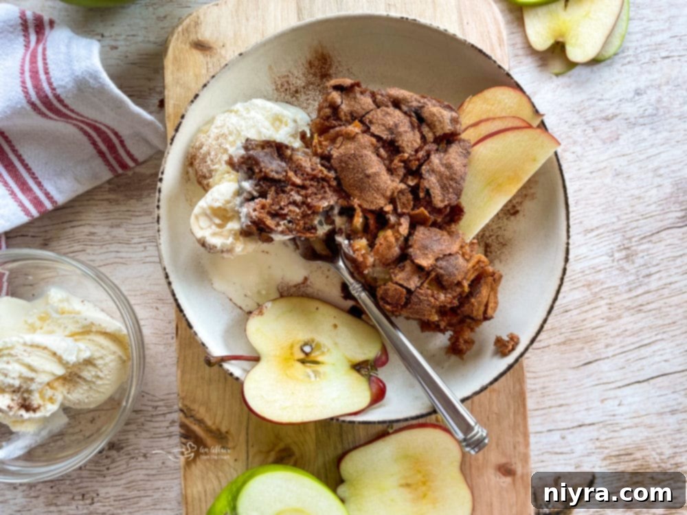 one plate with cake and apples