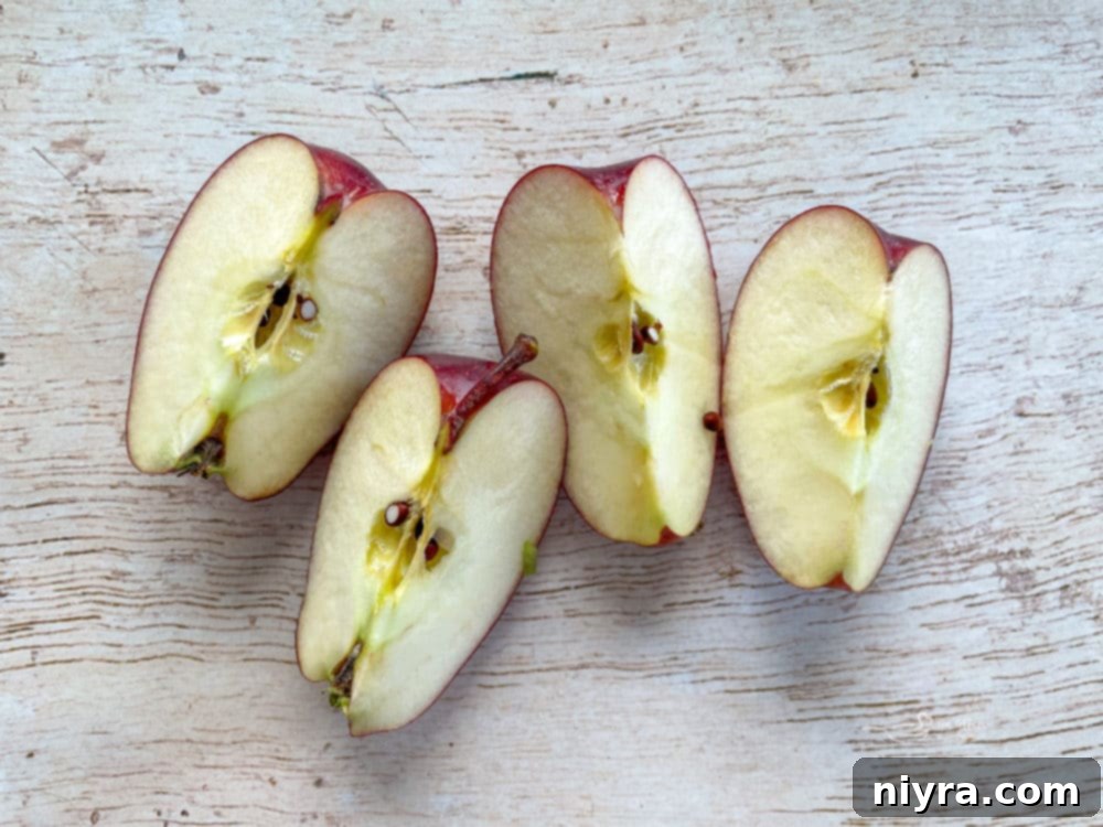 apples on cutting board