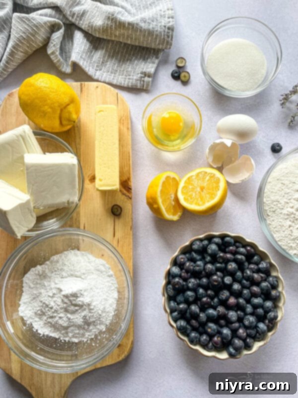 Zesty Lemon Blueberry Crumb Bars 6 ingredients for lemon blueberry crumb bar