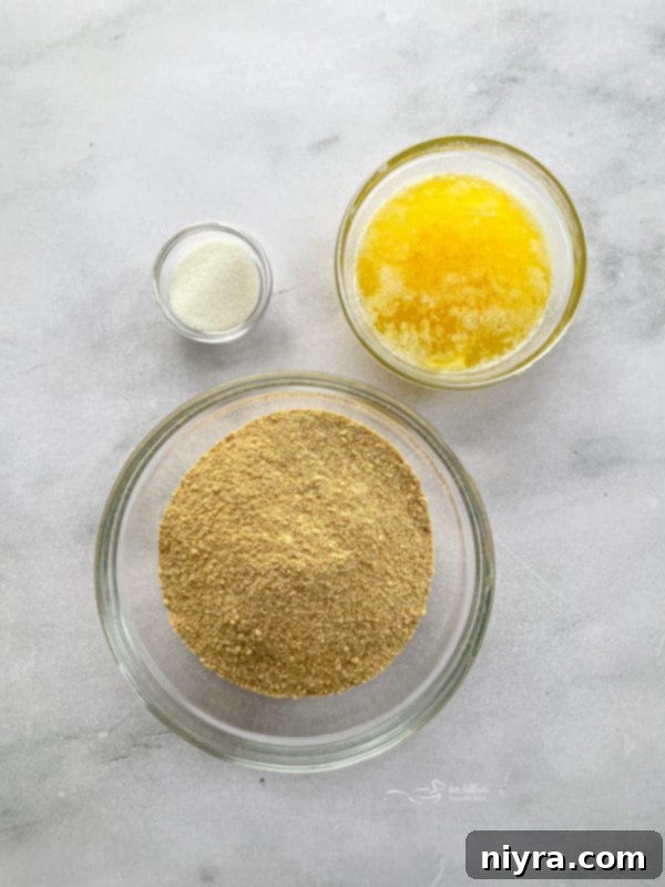 Ingredients for No-Bake Graham Cracker Crust