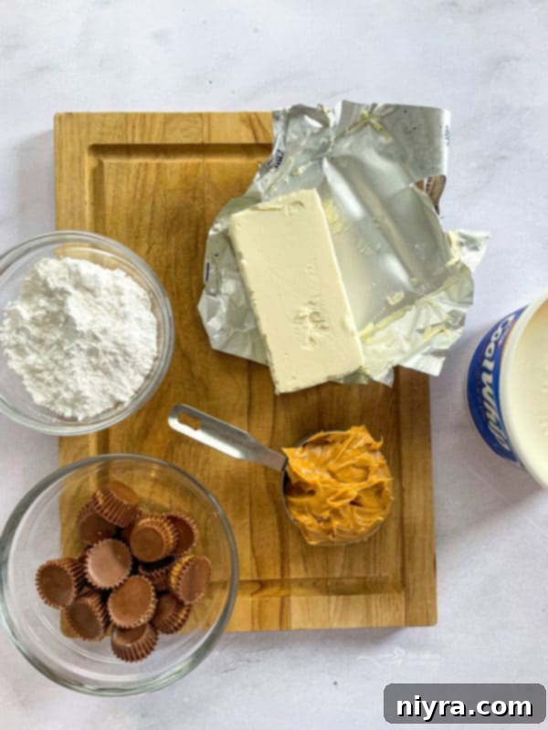 Ingredients for No-Bake Peanut Butter Pie Filling