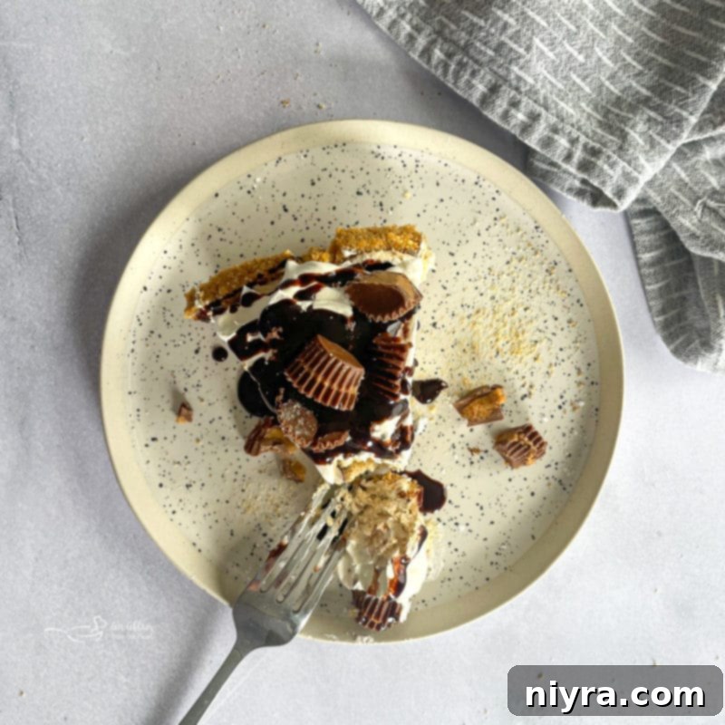 Close-up of Peanut Butter Pie Filling being mixed