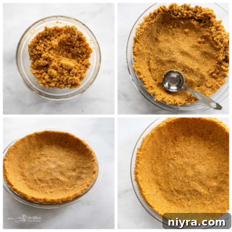 Preparing the Graham Cracker Crust for No-Bake Peanut Butter Pie