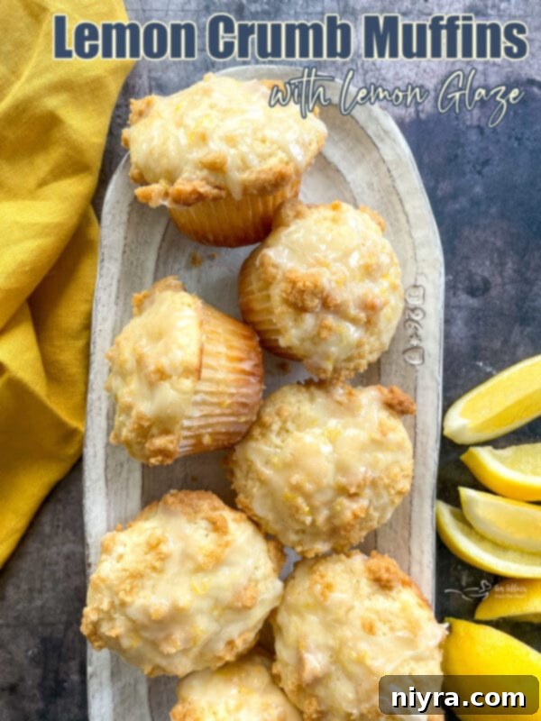 Lemon Glazed Lemon Crumb Muffins