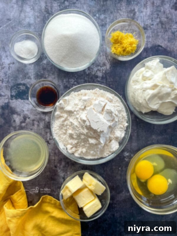 Ingredients for Lemon Muffins