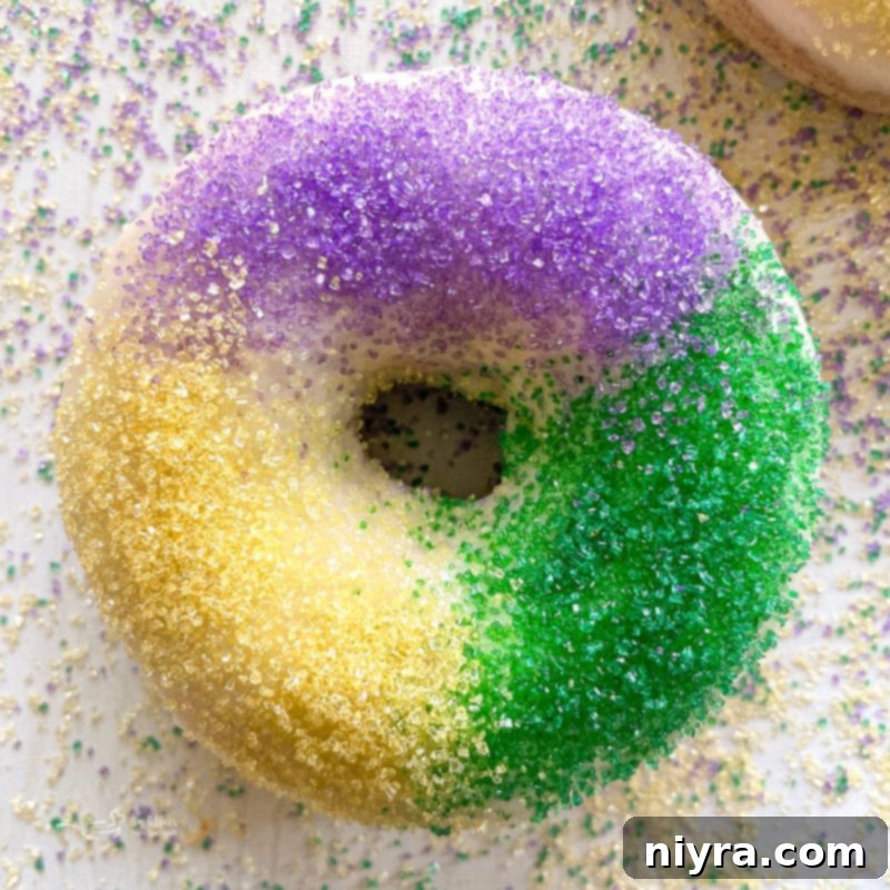 square image of one king cake donut