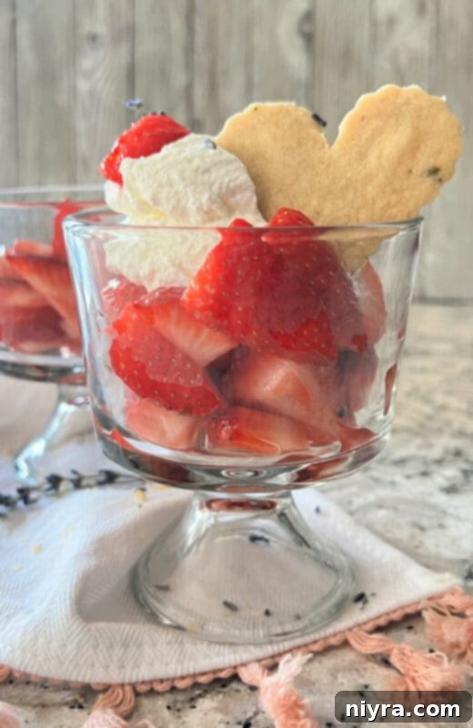 Lavender Shortbread and Lavender Strawberry Dream 6 Overhead shot of all ingredients for lavender shortbread: flour, sugar, butter, and dried lavender buds.