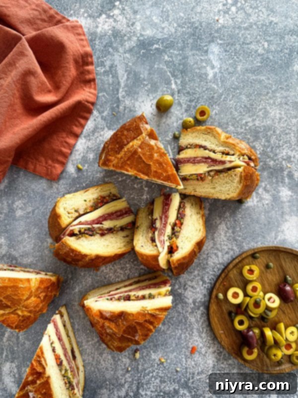 New Orleans Iconic Muffuletta 13 Another view of a delicious Muffuletta sandwich