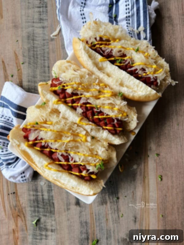 Smoky Dogs with Zesty Kraut 15 Smoked hot dogs and kraut ready to be enjoyed