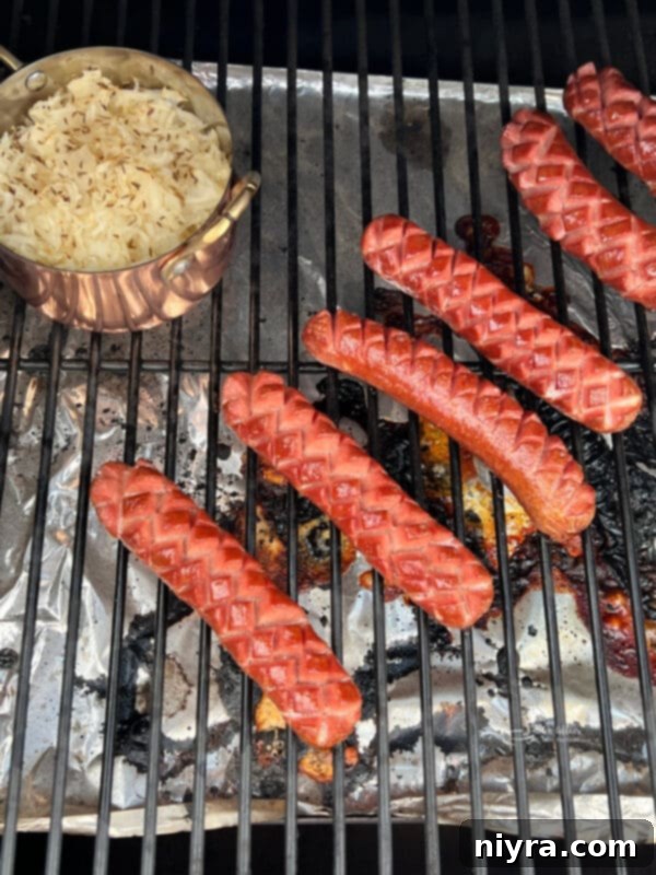 Smoky Dogs with Zesty Kraut 10 Sauerkraut mixed with caraway seeds in a heat-safe dish