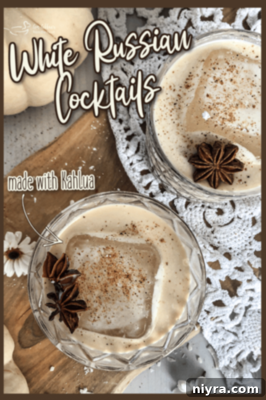 White Russian Cocktail pin image