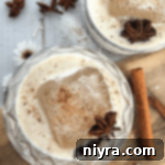 White Russian Cocktail woth spices for garnish