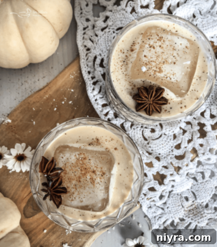 White Russian Cocktails with garnish