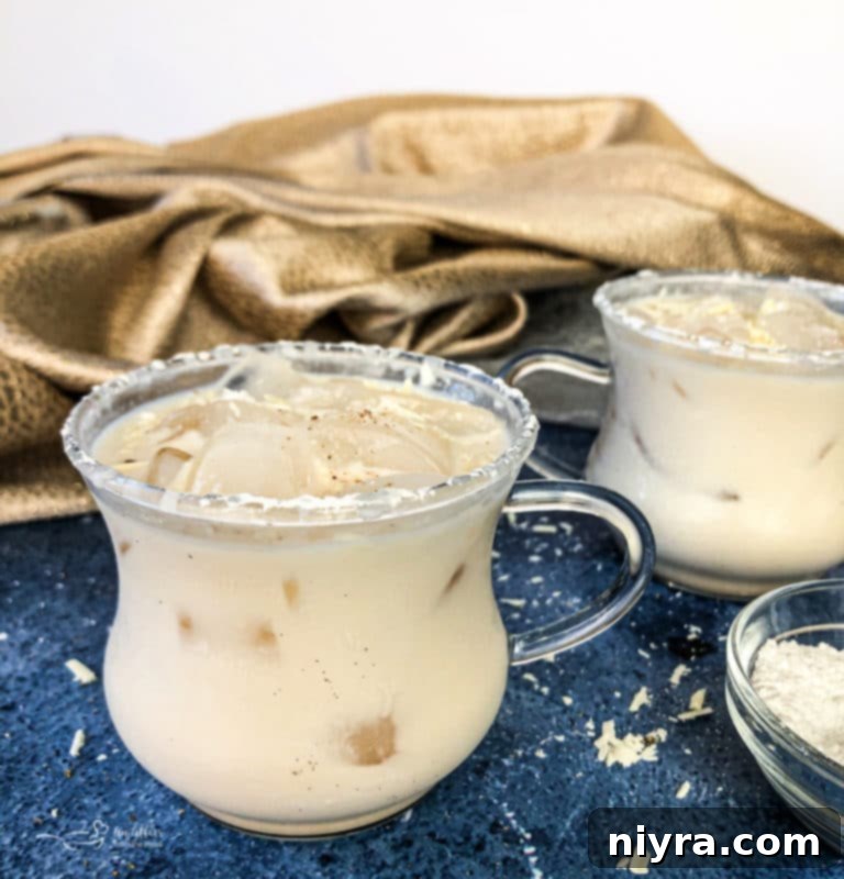 White Russian Cocktail in punch glasses
