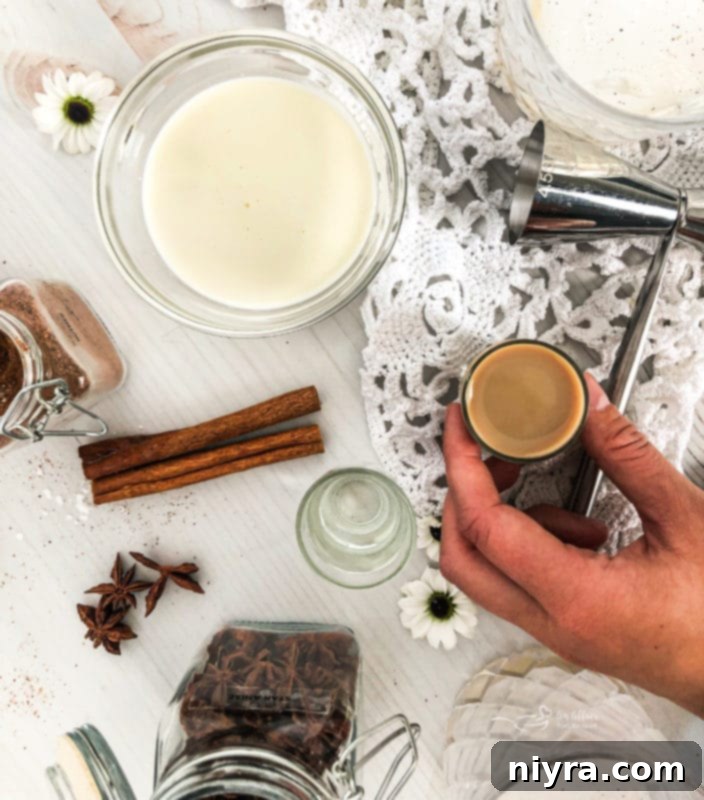 ingredients in a white russian