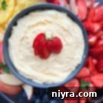 Vanilla Almond Fruit Dip on fruit platter
