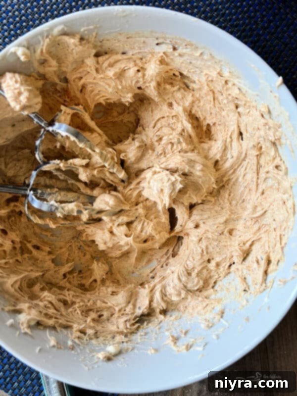 Whipping cream cheese with dip mix