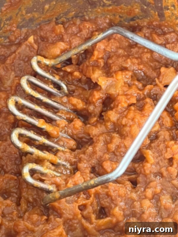 Cooked pumpkin applesauce in Instant Pot