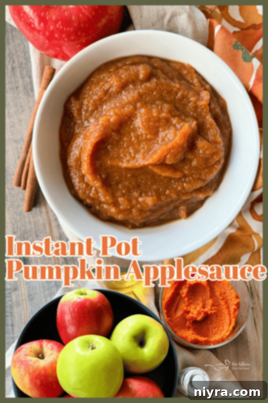 Instant Pot Pumpkin Applesauce in a decorative bowl