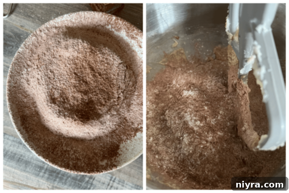 Sifting dry ingredients for cookies