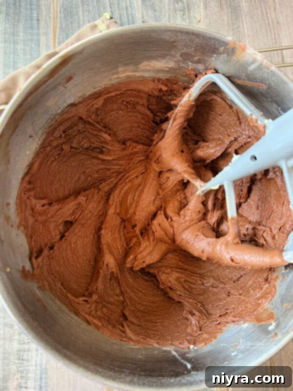 Mixing wet and dry ingredients for cookies