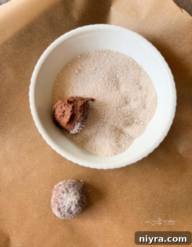 Scooping cookie dough balls