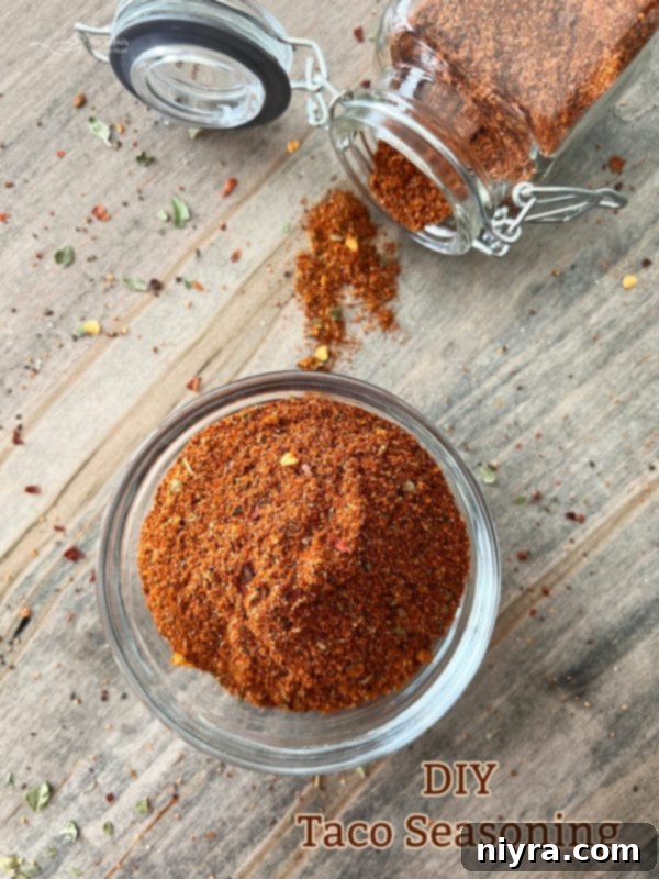 Do it yourself homemade taco seasoning in a small jar