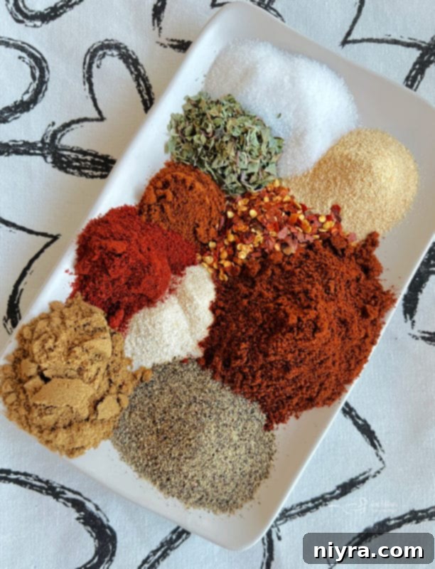 Ingredients for homemade taco seasoning laid out on a table