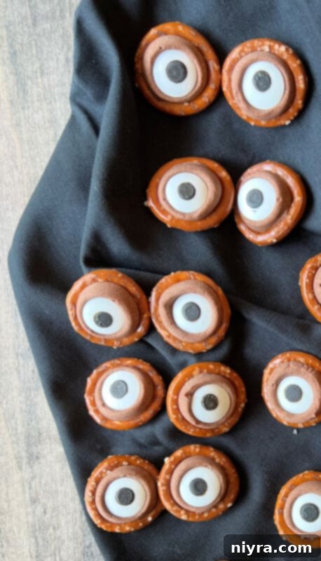 Rolo Pretzel Eyeballs fresh out of the oven