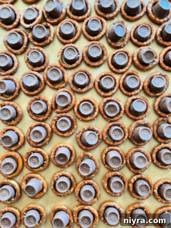 Pretzels on a baking sheet