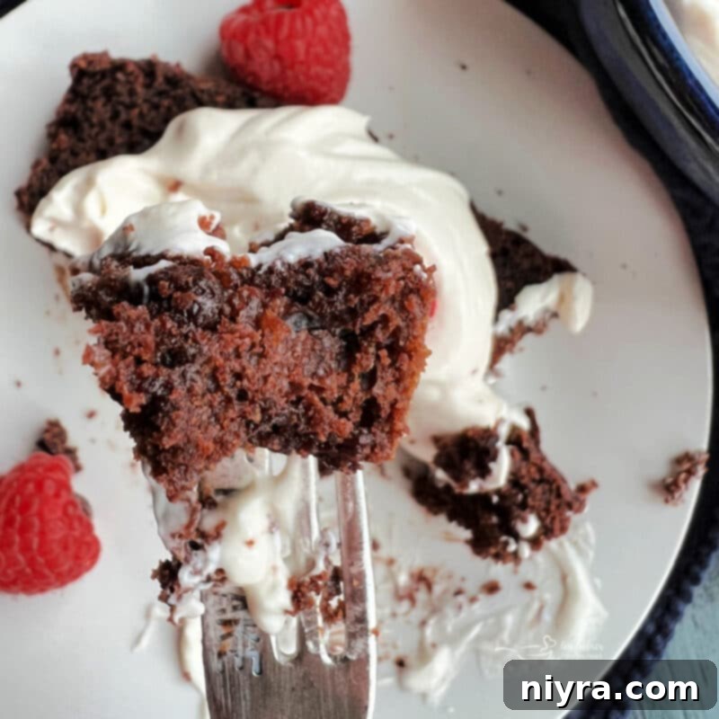 Another perspective of a Chocolate Sauerkraut Pound Cake loaf, showing its dense crumb