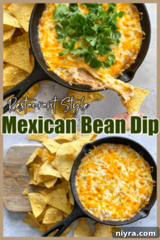 Mexican restaurant style bean dip