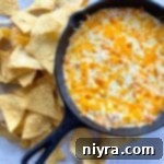 Mexican restaurant style bean dip with tortilla chips