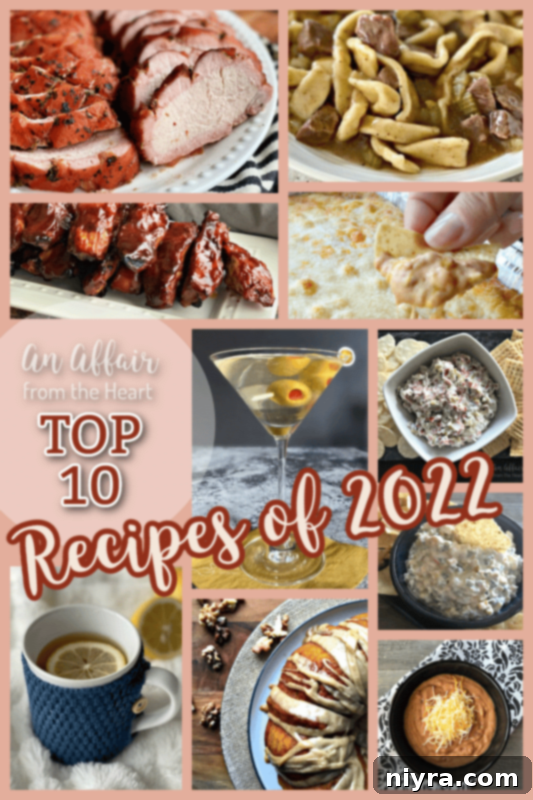 Graphic reminding readers to pin the Top Ten Recipes of 2022